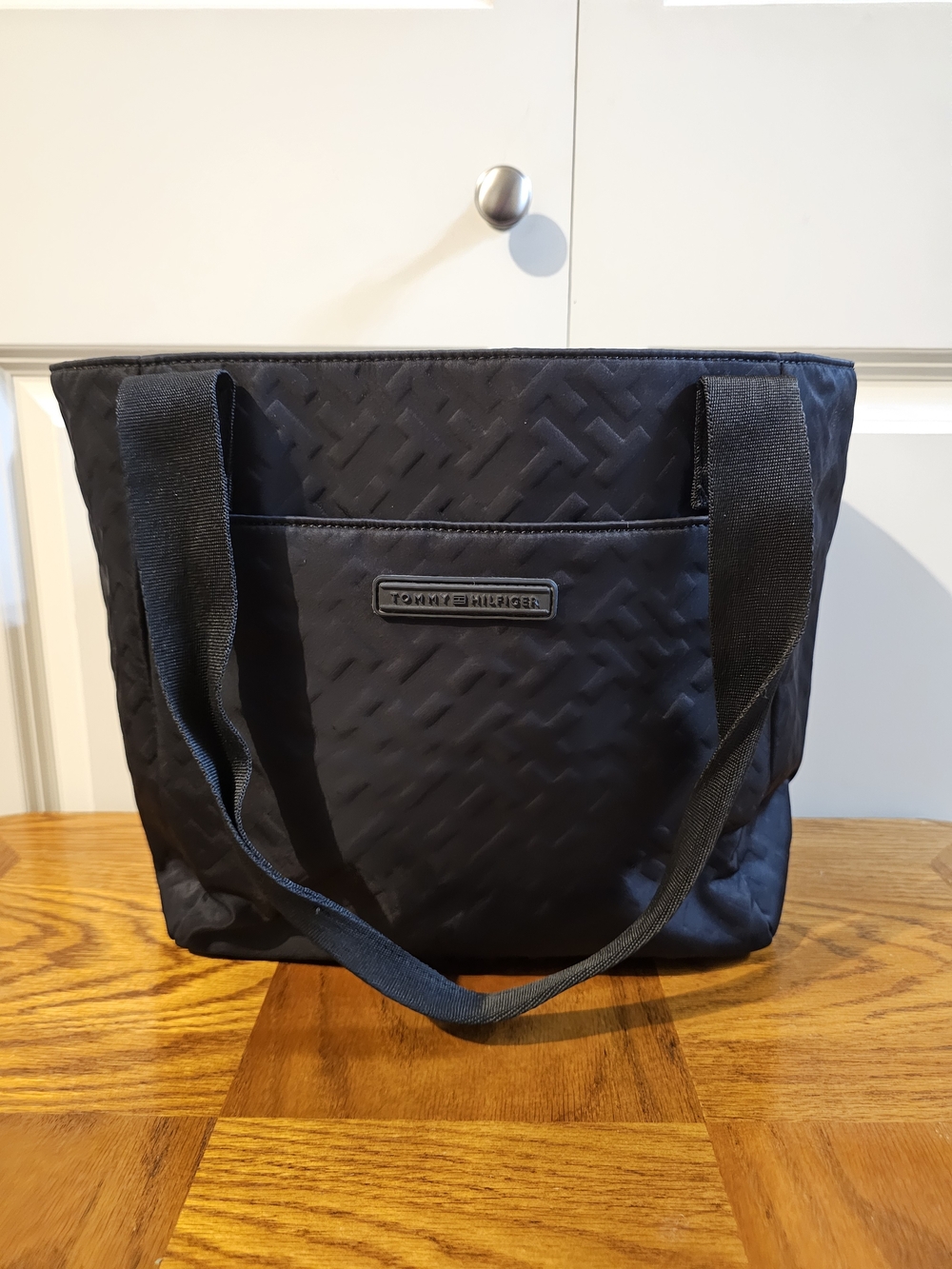Tommy Hilfiger Black Quilted Tote Bag
